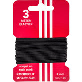 Soutache elastiek 3 mm breed - 3 meter Elastiek ELASTIEK - SOUTACHE - 3MM - ZWART - 3M